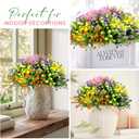 20 Bundles Artificial Fake Flowers for Outdoor Spring Decorations, Faux Plants Flowers UV Resistant for Garden Home Wedding Farmhouse Decor (Multi Color)
