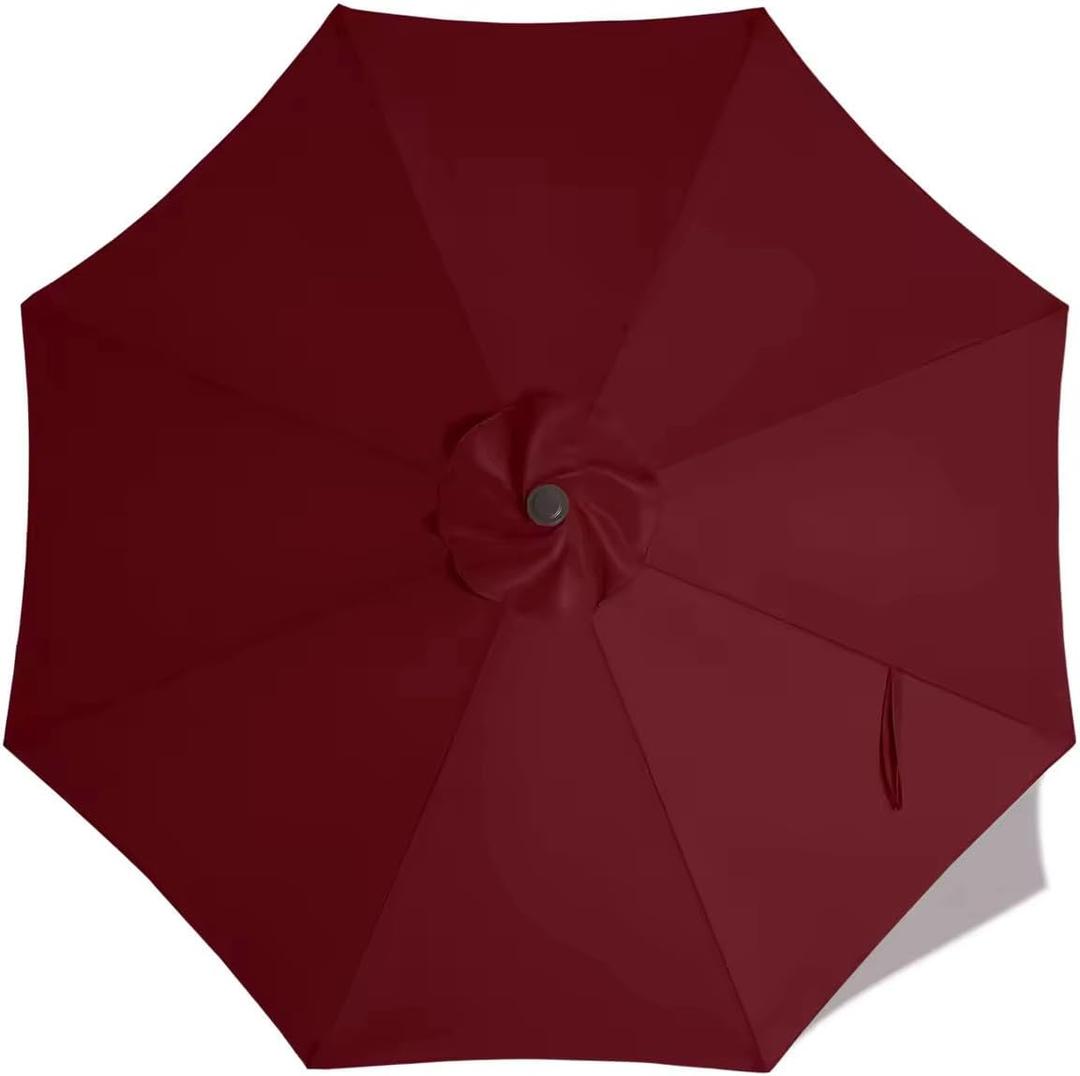 ABCCANOPY 10ft Outdoor Umbrella Replacement Top Suit 8 Ribs (Burgundy)