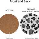 GACCAP Car Coasters for Cup Holders, 2 Pack Absorbent Ceramics Anti Slip Universal 2.56 Inch Car Cup Coaster for Women Men, Car Interior Accessories - Black Grey Leopard Cheetah Print