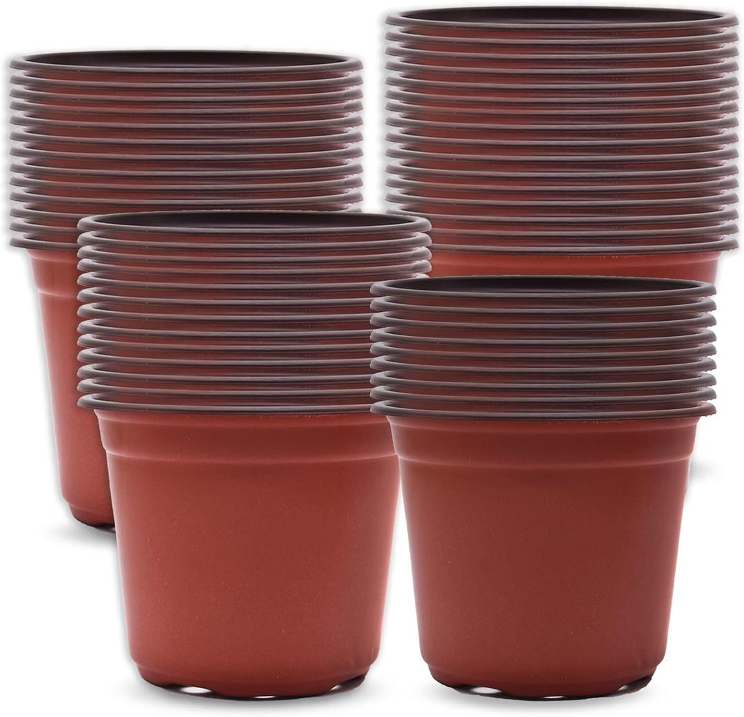 9.4 Inch Nursery Pot Seedling Pot Plant Container Seed Starting Pots Multipurpose Plastic Pots 100 Packs