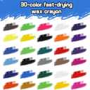 abby paint 30 Colors Solid Tempera Paint Sticks, Washable Paint Sticks for Kids, Quick Drying,Non-toxic,Idel for Kids and Students