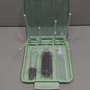 Bottle Brush Set -Baby Travel Essential-6 in 1 Bottle Cleaner Kit with Silicone Bottle Brush,Nipple Cleaner Brush,Straw Brush,Soap Dispenser,Storage Box,Bottle Drying Rack for Home and Travel(Green)