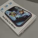 Baby Car Mirror Rear Facing, Safety Adjustable Car Seat Mirror for Baby Extendable Camera Monitor with Hook Clip Design Clear View ShatterProof + 2 Baby on Board Stickers,2 Seat Headrest Hook