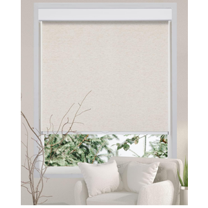 Persilux Free-Stop Cordless Roller Shades for Windows One PCs , (Cream 22"W x 72"H) Natural Woven Fabric Light Filtering Roller Blinds, UV Protection Privacy Window Blinds for Windows, Home, Living Room, Office