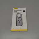 Lamicall Magnetic Case for iPhone 15 Pro Max, for Magsafe - [Diamond Textured Anti-Slip Edge] [Military Grade Shockproof Protection] Translucent Hard Slim Magnet Protective Cover (Black)