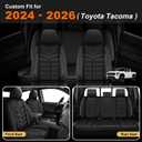 IKABEVEM for Toyota Tacoma Seat Covers 2026 2025 2024 4th Gen SR5 Full Set | Premium Leather TRD Sport TRD Off-Road SR Double Crew Cab(5 Seats,Blackline)