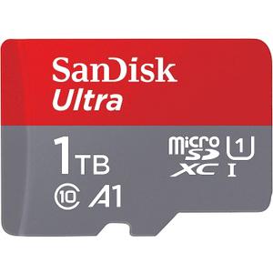 SanDisk 1TB Ultra microSDXC UHS-I Memory Card with Adapter - Up to 150MB/s, C10, U1, Full HD, A1, MicroSD Card - SDSQUAC-1T00-GN6MA [New Version]