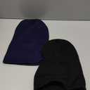 PFFY Unisex Beanie Hats for Men Women Knit Winter Beanies (One Size, 2 Packs Black&Pureblue)