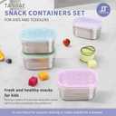 8oz Small (1 CUP) Stainless Steel Snack Containers for Kids and Toddlers (Ages 1-3) | Easy Open Leak Proof Food Containers with Silicone Lids - Perfect Metal Lunch Box for Daycare and School