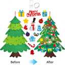 LIYROIUB DIY Felt Christmas Tree for Kids Toddlers with 32 pcs Detachable Ornaments Door Wall Hanging Xmas Gifts New Year Christmas Decorations