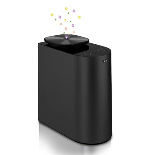Waterless Essential Oil Diffuser with 8 Color LED Night Light, 3 Mist Levels & Timers, Portable Rechargeable Aromatherapy Diffuser for Home Car Room Studio Office, Metal (Black-100ml)