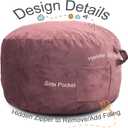 Bean Bag Chairs, Memory Foam Stuffing Bean Bag Chair for Adults/Teens/Kids, Velvet Lazy Sofa Furniture with Removable High-Rebound Memory Foam for Living Room Bedroom College Dorm, Medium