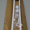 GXOACKJ Curtain Rods for windows 32-48 inch, 5/8 inch Decorative White Splicing Heavy Duty Metal Curtain Rod set with Brackets