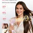 Ionic Hair Dryer, 150,000 RPM High-Speed Professional Blow Dryer for Fast Drying, 500M Negative Ions & Thermo-Control, Magnetic Nozzle, Low Noise & Lightweight for Home and Travel, Pink