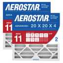 Aerostar 20x20x4 MERV 11 Pleated Air Filter, 2 Pack Set of HVAC Furnace Filters, Electrostatic MPR 1000-1200 & FPR 7, Made in USA