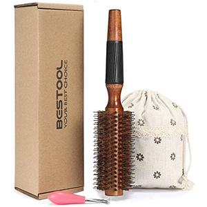 BESTOOL Round Hair Brush for Women or Men, Boar Bristle Small Round Hairbrush for Quick Blowout, Add Shine/Volume, Minimize Damage (2.2 Inch)