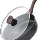 Kordisen Nonstick Deep Frying Pan with Lid, 10 Inch Non Stick Skillet, Saute Pan for Cooking, Healthy Induction Cookware, PFOA Free (Classic Granite)