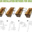 2 x 2 Pack Metal Adjustable Brackets for Window Boxes Heavy Duty Iron Bracket for Deck Railing Planters Box - Black