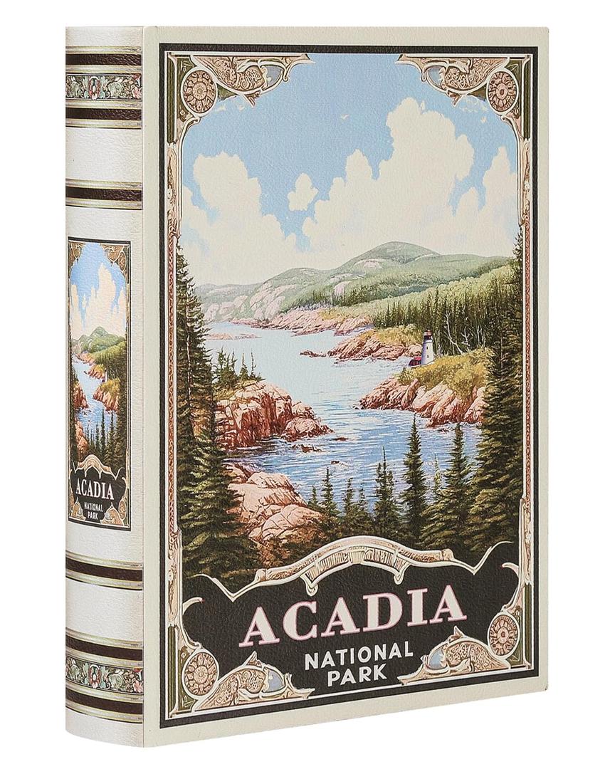 XIAOAIKA Decorative Wooden Book Box - Vintage Faux Book Boxes with National Park Design, Secret Storage with Magnetic Closure, Leather Cover, Perfect for Home Office Bookshelf (1 x Kings Canyon)