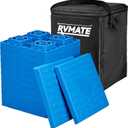RVMATE 12 Pack RV Leveling Blocks, Heavy Duty Camper Leveling Blocks, Levelers for RVs, Reduce Trailer Movement, Trailer Leveling BlocksRV Leveling System Great for Single and Dual Wheels (Blue)