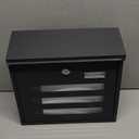 Decaller Galvanized Steel Mailbox with Key Lock, Wall Mount Metal Mail Box Outdoor, 13" x 11.8" x 4.1", 918 Black