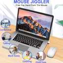 Bluetooth Wireless Mouse for MacBook Air Mac Pro iPad Laptop Computer Pad Optical Rechargeable Slim Silent Dual Mode (2.4G USB-C/USB-A&Bluetooth 5.2/3.0) Mouse Jiggler for Computer Awakening - Silver