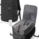 VGCUB Travel Vacpack Backpack with Vacuum System Carry on Storage Compression 18x14x8 Inches Personal Item Bags with Electric Pump for Women Men Work Business Waterproof College Airback Backpack Black