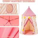 Hallo Deer Kids Play Tent, Princess Castle Pop Up Tent Kids with Star and Window, Portable Toddler Play Tent Indoor Outdoor, Playhouse Indoor Games for Boys & Girls Gifts (Strawberry Pink), 43.31×43.31×61.02 inch