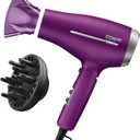 Conair Hair Dryer, Worldwide Travel Hair Dryer with Smart Voltage Technology and Folding Handle, Includes Diffuser and Concentrator, Purple (1 Count( Pack of 1))