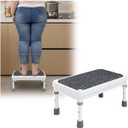 Medical Foot Stool Metal Step Platform Heavy Duty Adjustable Stepping Stool Anti Skid Bed Stairs for Adults Disability Aids Mobility Equipment Bed Step Stools for High Beds, Nursing, SUV Car - 750LBS