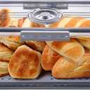 Bread Box for Homemade Bread Boxes for Kitchen Counter Airtight, Time Recording Bread Storage Container with Lid, Bread Containers Storage Airtight Loaf Bread Keeper, Grey