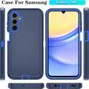 Qinmay Phone Case for Samsung Galaxy A15 5G Case with HD Screen Protector, Heavy Duty Shockproof & Dropproof 3-Layer Cover Phone Case for Galaxy A15,NavyBlue