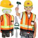 Liberry Kids Tool Set for Boys Girls 3-5 Years, Construction Worker Costume with Hat, Toddler Dress Up Toys for Birthday Gift