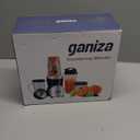 Ganiza Smoothie Blender, 900W Blenders for Shakes and Smoothies, 15-Piece Personal Blender and Grinder Combo for Kitchen, Smoothies Maker with 4 BPA-Free Portable Cup, Nutritious Recipe (Black)