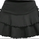 Girls Summer Tennis Tiered Skirts Athletic High Waisted Ruffle Mini Skirts with Shorts Size 3X Large Plus