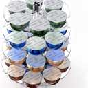 Coffee Pods Holder Acrylic Carousel Stand Compatible with 28 Nespresso Vertuo Capsules And Dolce Gusto Capsules Storage Organizer for Small Countertop