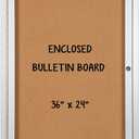 INNOVART Enclosed Bulletin Board 36x24, Lockable Cork Noticeboard with Aluminum Frame, Outdoor Enclosed Bulletin Board Weatherproof, Wall Display Case with Swing-Open Door Information Cabinet