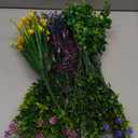 Hananona 12 Pcs Artificial Flowers Outdoor, Faux Artificial Plants UV Resistant Plastic Flower Bulk for Hanging Planter Porch Window Home Wedding Fall Summer Decor (12, Fuchsia, Purple, Yellow, Green)