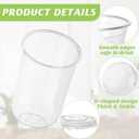 16oz Disposable Stemless Glasses with Flat Lids and Straws,PET Disposable Drinking Cups,Clear Plastic Wine Glasses for Parties Birthday,Wedding,Meeting,Christmas Party Supplies. (50, Transparent)