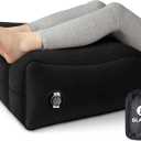 Wedge Pillow for Sleeping - Inflatable Leg Elevation Pillow for Swelling,Circulation,Leg & Back Pain Relief,Leg Support Pillow,Leg Wedge Pillows for After Aurgery,Hip,Foot,Ankle Recovery (Black) (Medium)