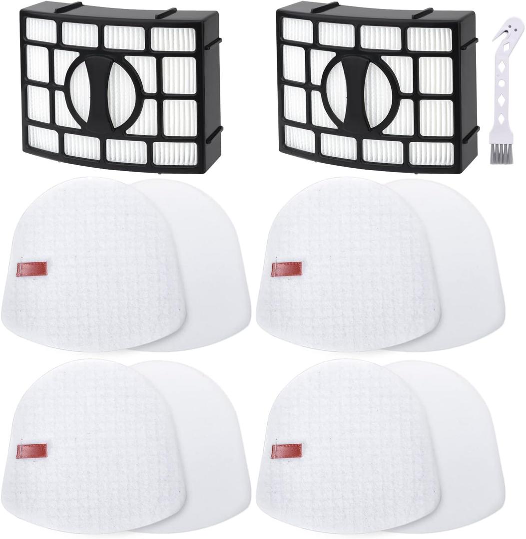 Vacuum Filter Replacement for Shark Navigator Zero-M Lift-Away Speed Upright ZU560 ZU561 ZU562 ZU572 UV650 UV725 ZU660 CU530 ZD400 ZD402 ZD201, 2 Post Filters + 4 Foam & Felt Filters