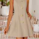 ZESICA Women's Sleeveless Cocktail Short Dress 2026 Summer Elegant Crewneck Formal Business Club Party Mini Dresses