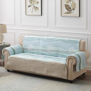 Greenland Home Maui Reversible Slipcover - Furniture Protector - Sofa - Multicolor, 1.96D x 3.23W x 0.03H meters
