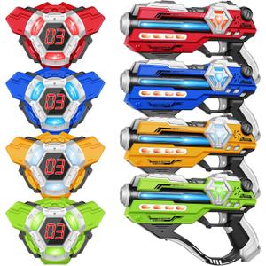 Tag Guns Set of 4 Laser Tag with Digital LED Score Display Vests for Teens, Family and Adults Fun,Birthday Gift Toys for Kids Ages 6 7 8 9 10 11 12+Year Old Boy & Girls (Medium, Multicolored)