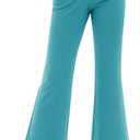 CharmWM Girls School Uniform Pants Elastic High Waisted Flare Dress Pants Bell Bottoms 11-12 years