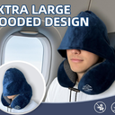 Travel Pillows - 100% Pure Memory Foam Neck Pillow for Airplanes, Comfortable Breathable Cover, 360° Support Stowable Pillows for Sleeping, Car, Airport Travel Essentials, Navy Blue