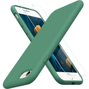 Miracase Ultra Slim Designed for iPhone SE Case 2022(3rd Gen)/iPhone SE 2020 Case(2nd Gen)/iPhone 7 Case/iPhone 8 Case with Screen Protector, Multi-Color Silicone Shockproof Phone Case(Acacia Green)