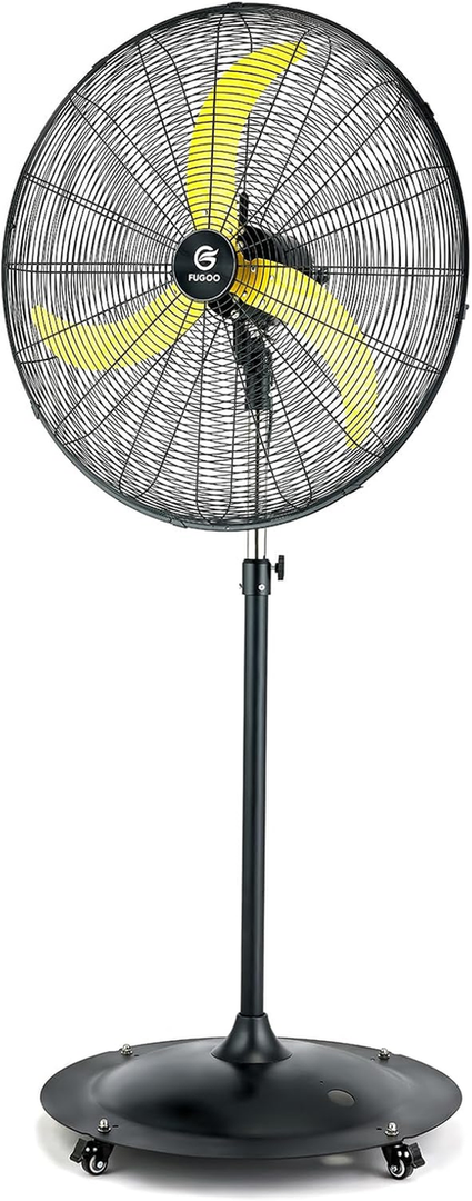 FUGOO 30'' Oscillating Wall Mount Fan With Brushless DC Motor, Large air flow range From 3200CFM to 8800CFM, 4-Speed Heavy Duty Industrial Wall Mount Fans for Factory, Commercial, Garage, Warehouse