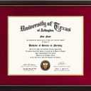 GraduationMall 11x14 Diploma Frame with Red over Gold Mat or Display 15x18 Certificate without Mat,Solid Wood & Tempered Glass,Cherry Finish with Gold Trim