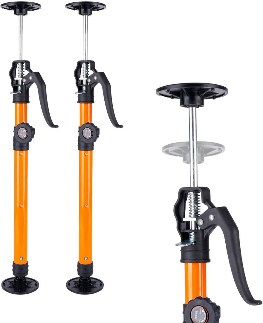 Cabinet Jack for Installing Cabinet Support Rod 3rd Hand Support System Adjustable Support Pole,Extend from 19.29 inch to 43.30 inch,Orange 2 Pack